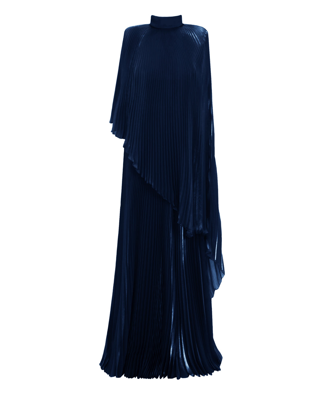 Fully Pleated Organza Navy Kaftan