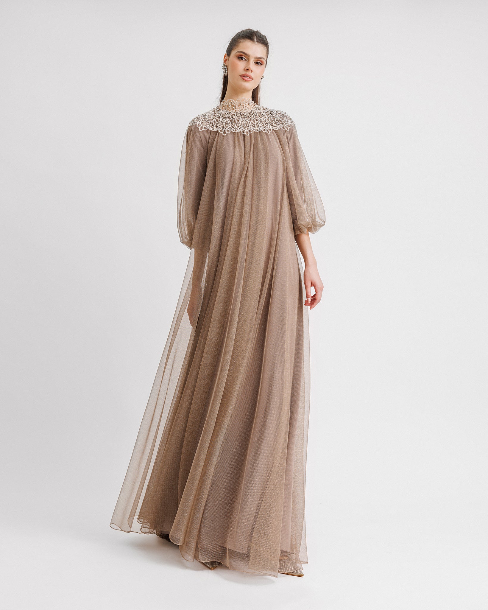 Lace kaftan gown hotsell