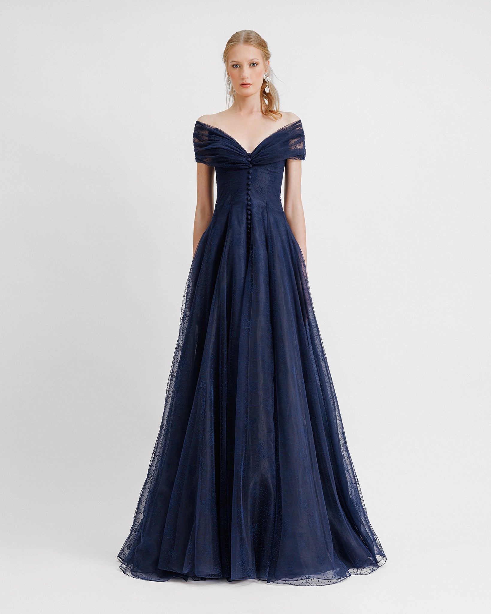 Gemy Maalouf Evening Dresses Draped Off The Shoulders Dress