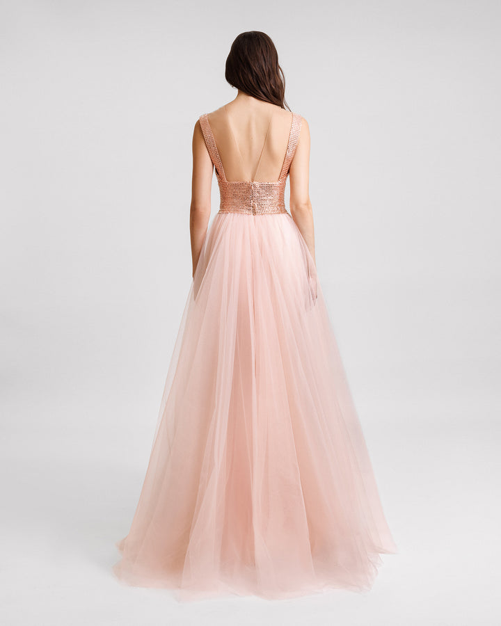 Embellished Corseted Tulle Dress