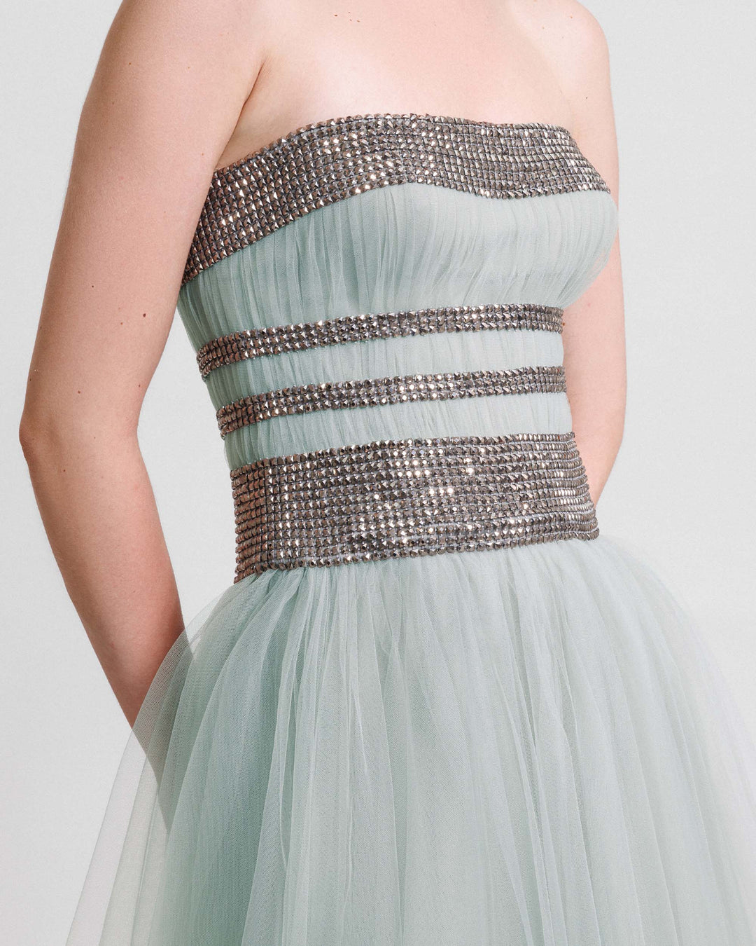 Embellished Corset Tulle Dress