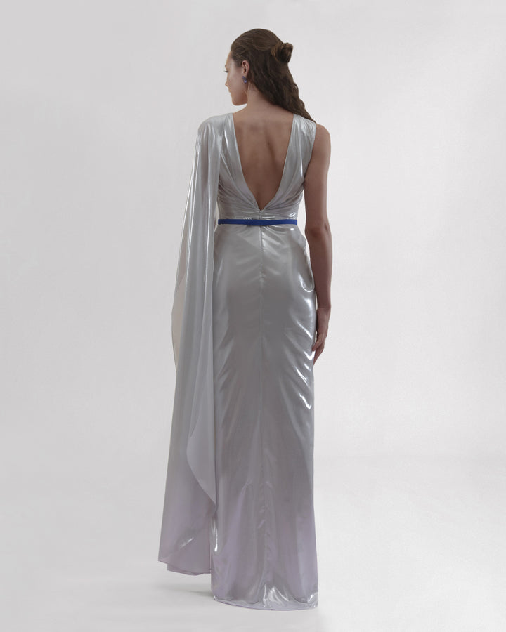 Asymmetrical Pleated Long Dress