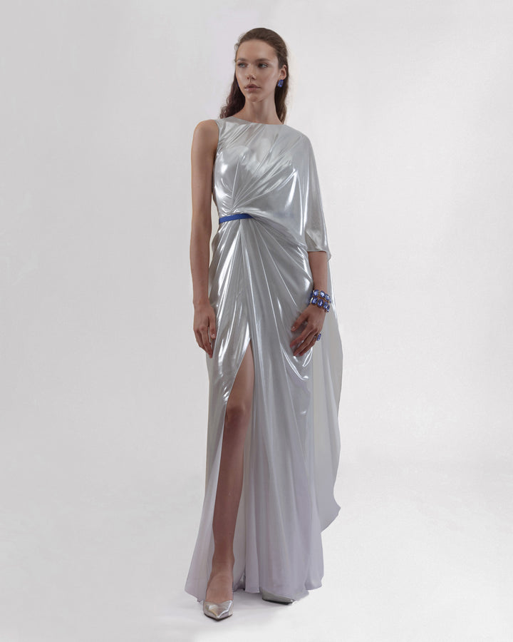 Asymmetrical Pleated Long Dress