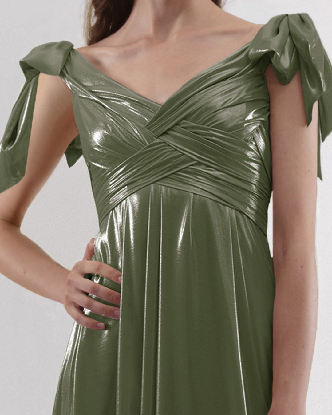 Draped Upper Part Green Dress