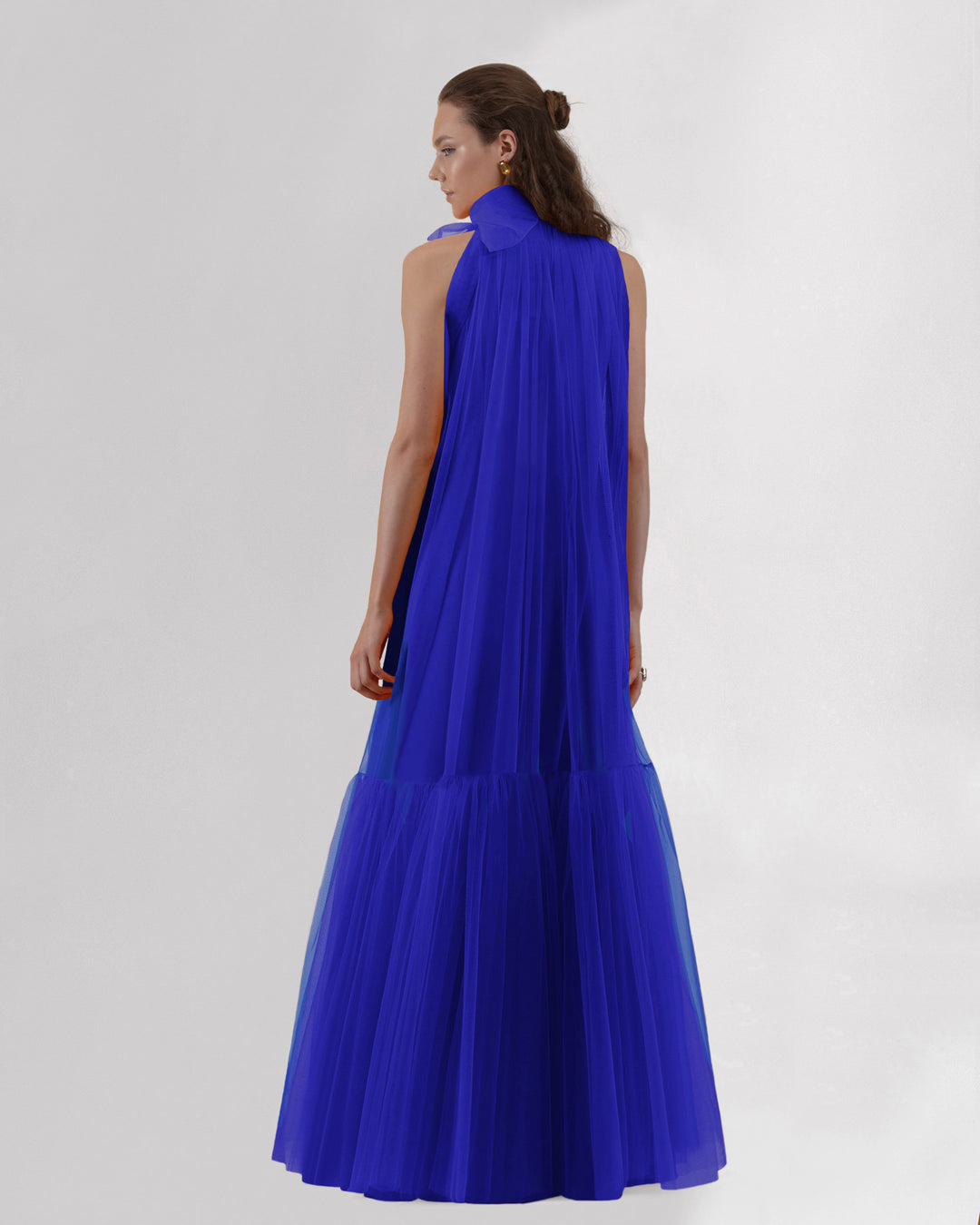 Blue Dress With Beaded Neckline