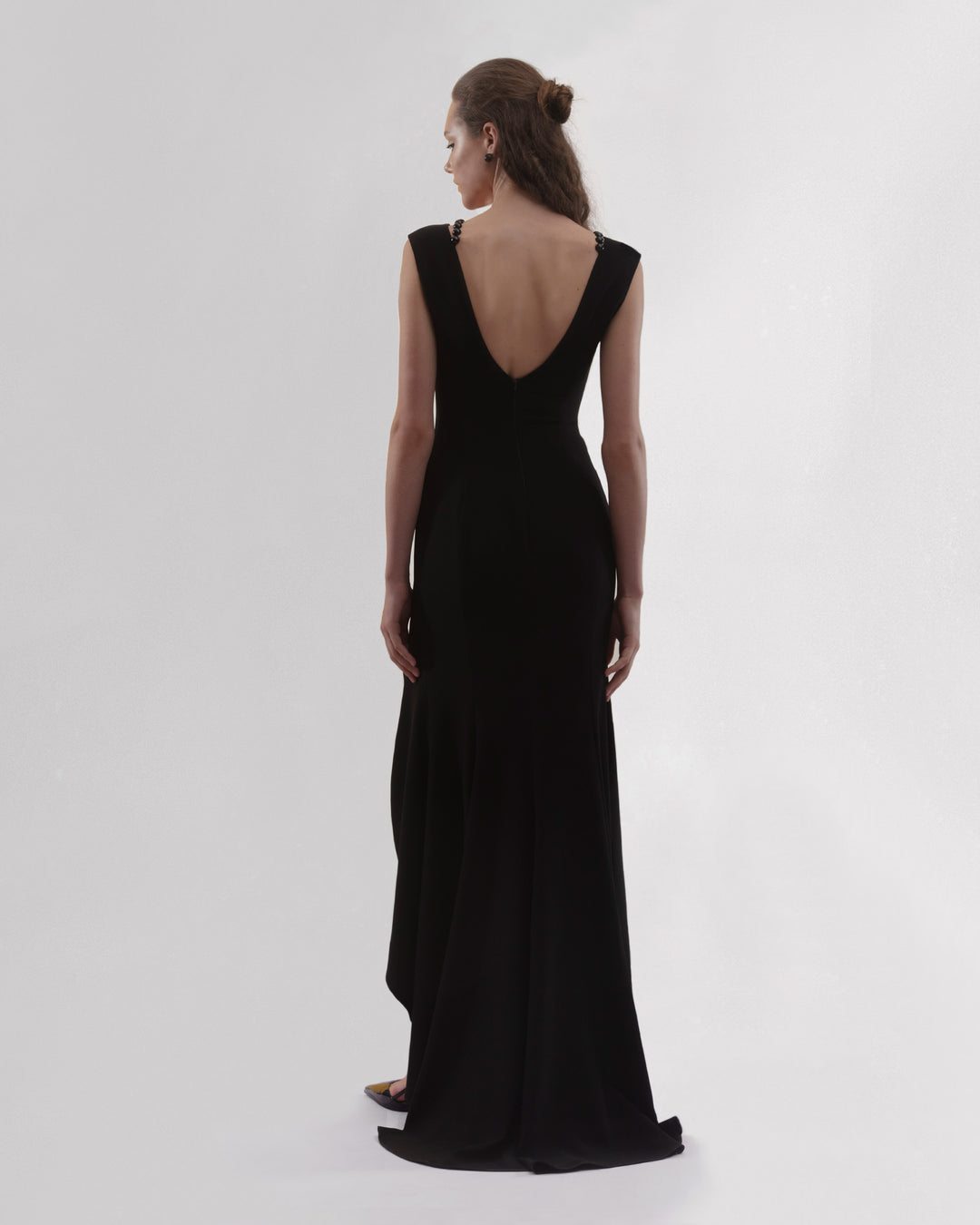 Long Dress With Ruffled Slit