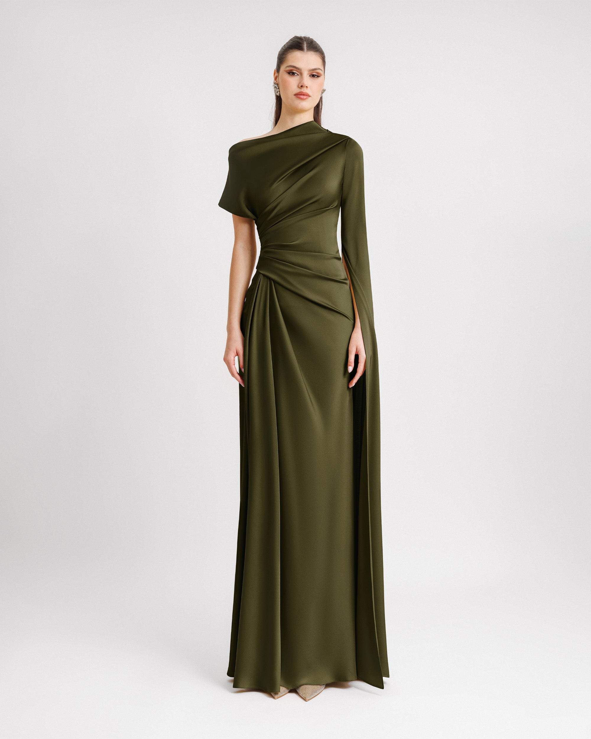 Olive evening dress hotsell