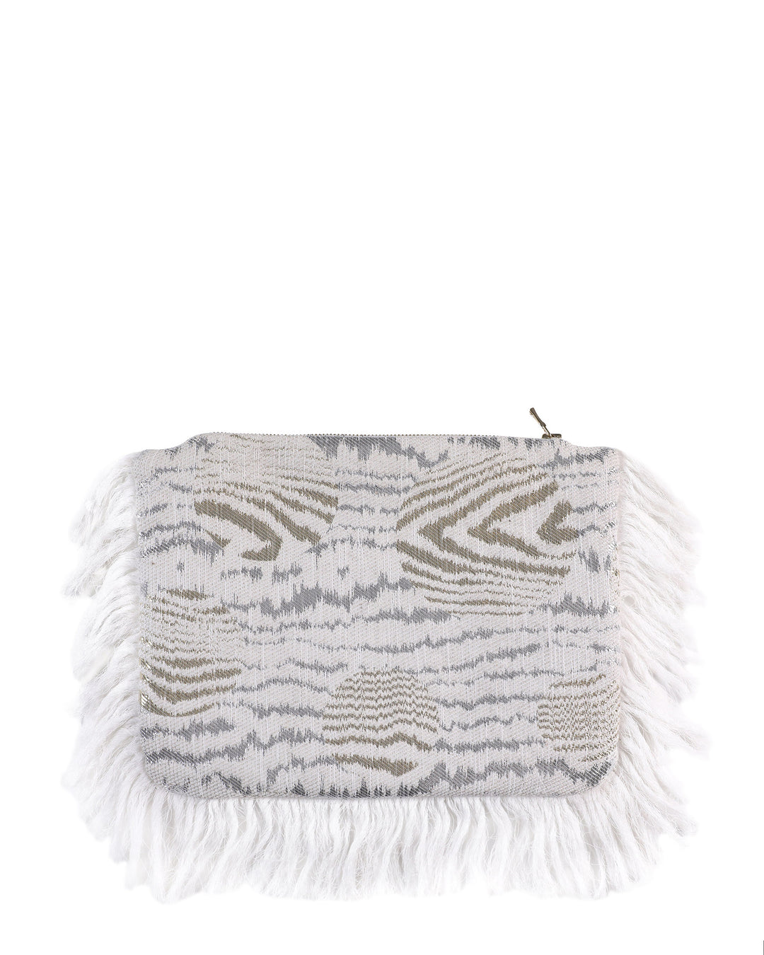 Metallic Ruffled Clutch