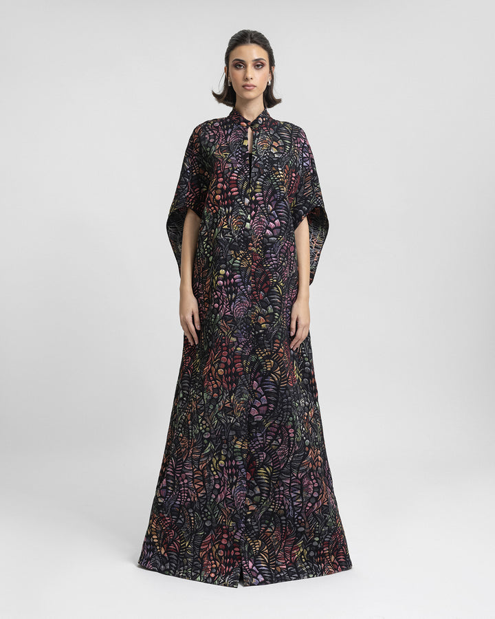 Open Floor-Length Multicolor Kaftan