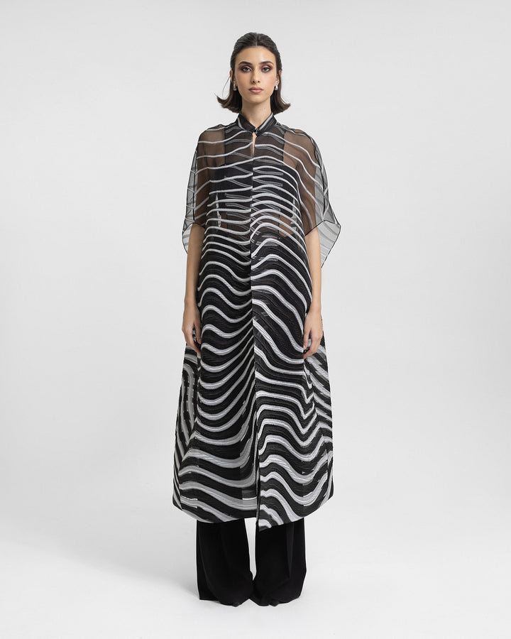 Open Black and White Kaftan