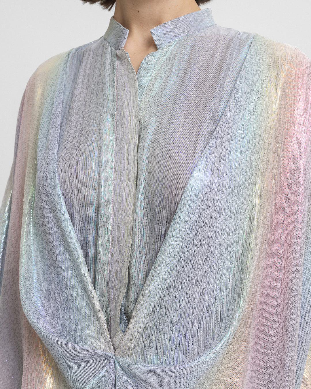 Draped Loose-Cut Chiffon Kaftan