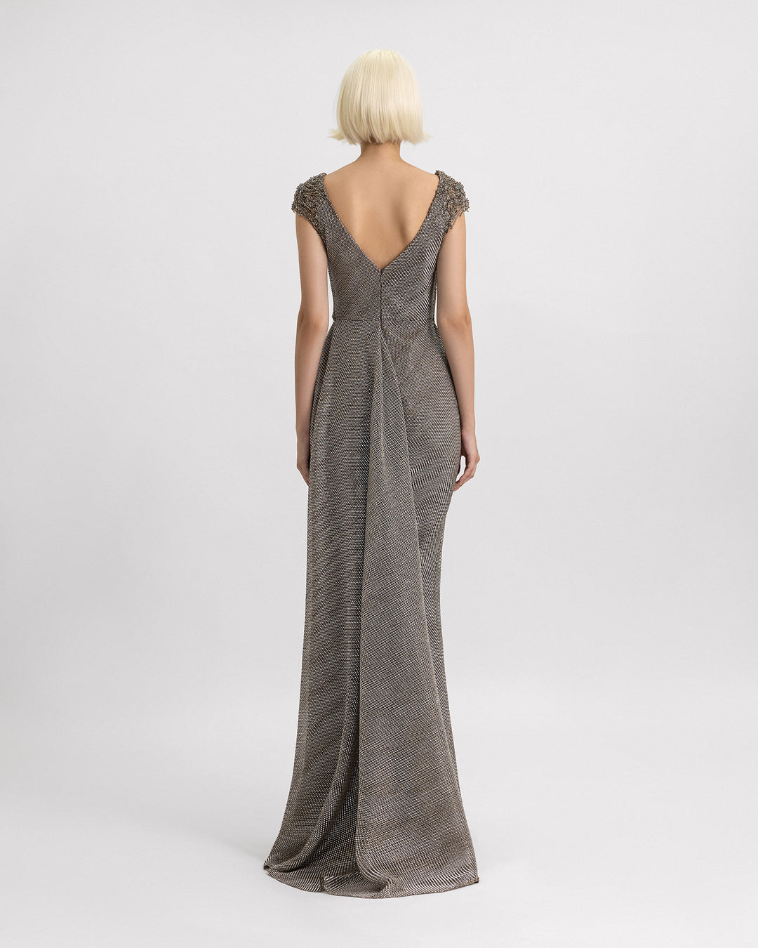 Draped Cowl-Neckline Dress