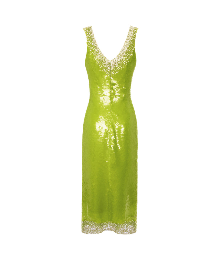 Fitted Sequins Pistachio Dress