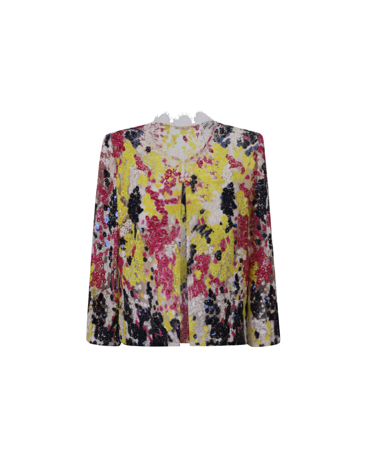 A multicolor embroidery sequins jacket.