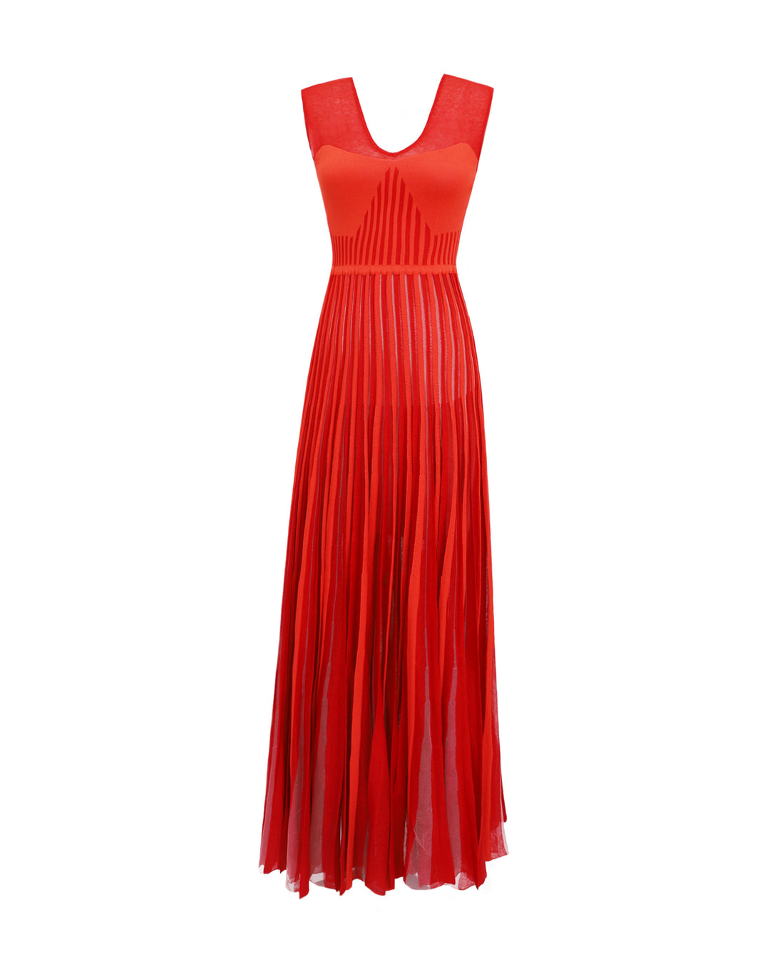 A v-neckline with heart shape design midi knit red dress.