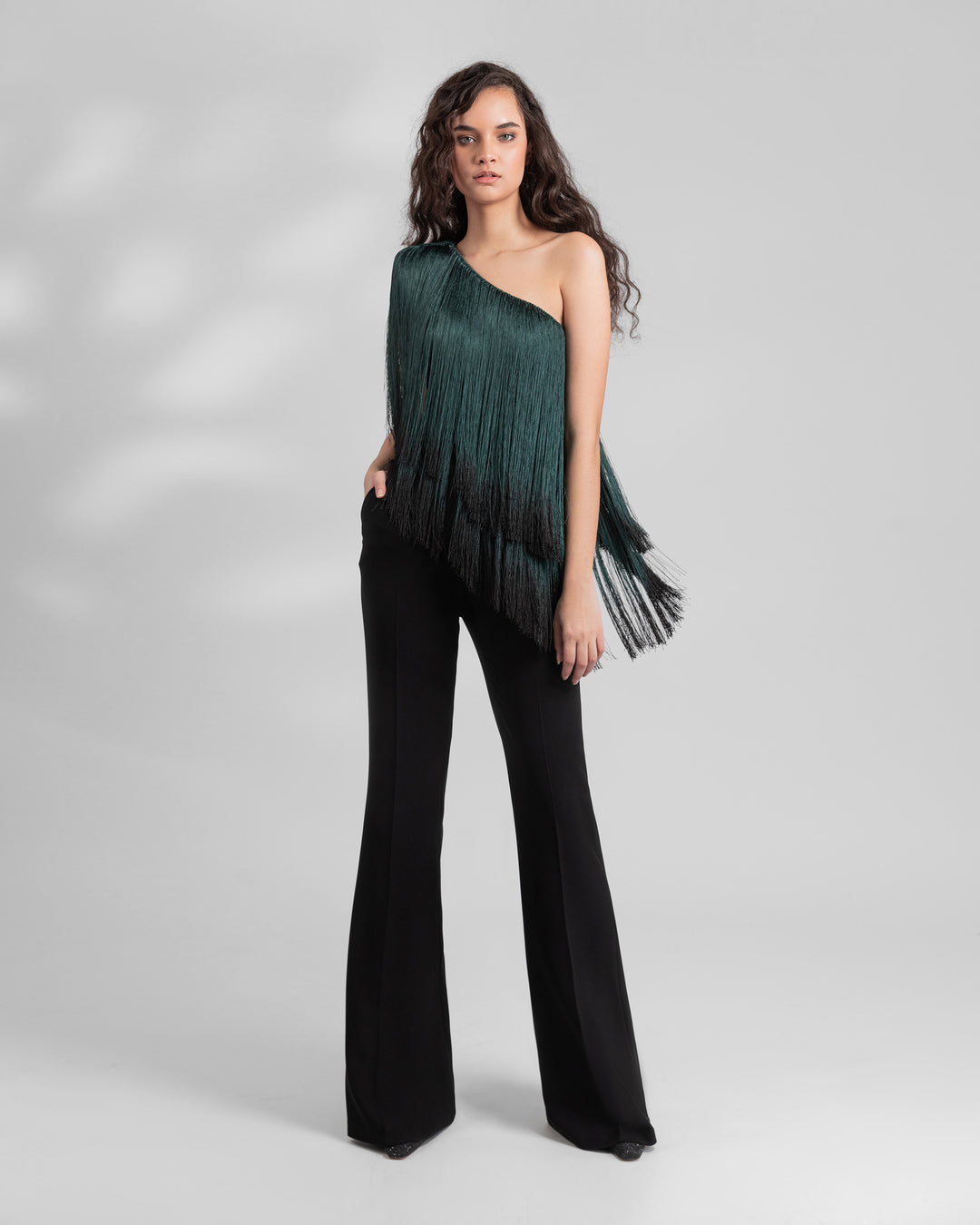 One-Shoulder Tassel Top