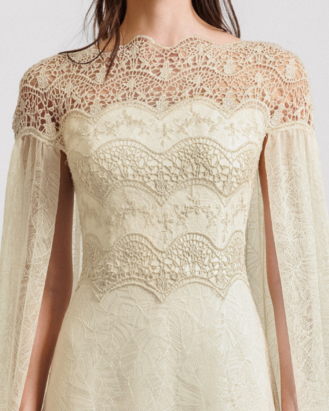 Cape-Like Lace Dress