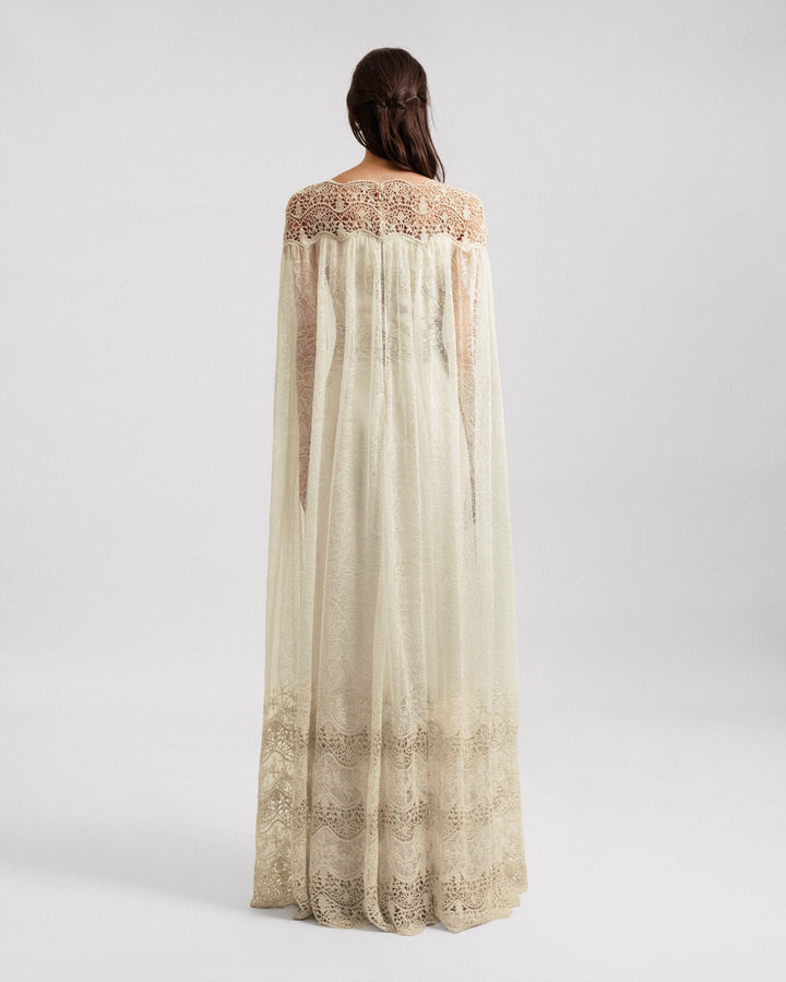 Cape-Like Lace Dress