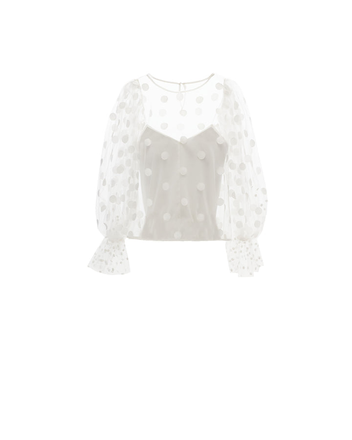 See-Through Dotted Tulle Top