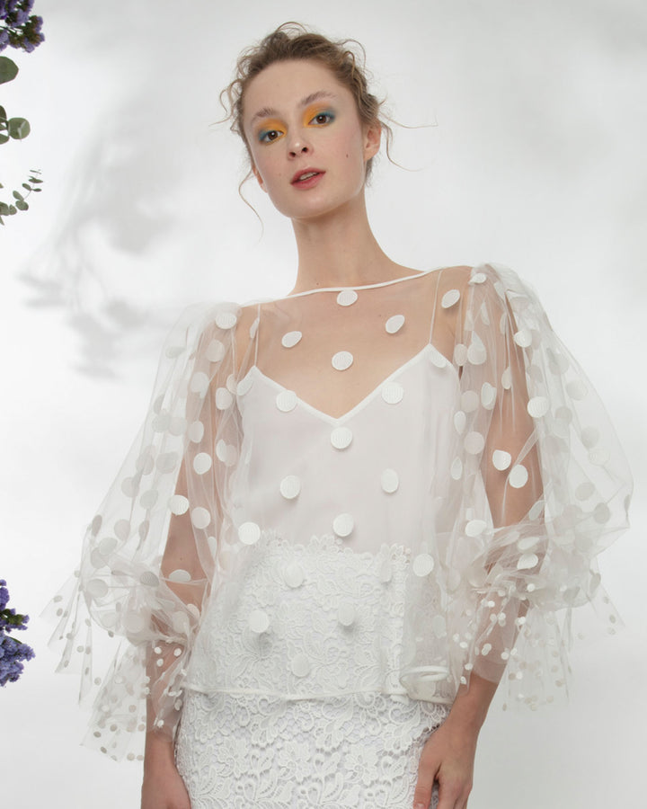 See-Through Dotted Tulle Top