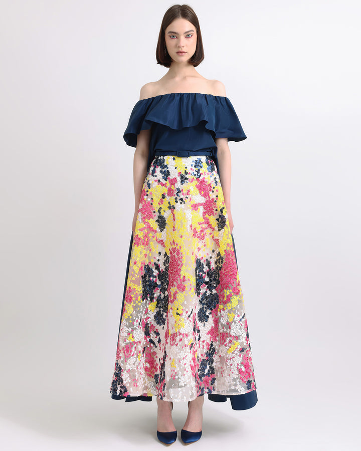 Embroidered Flared Skirt