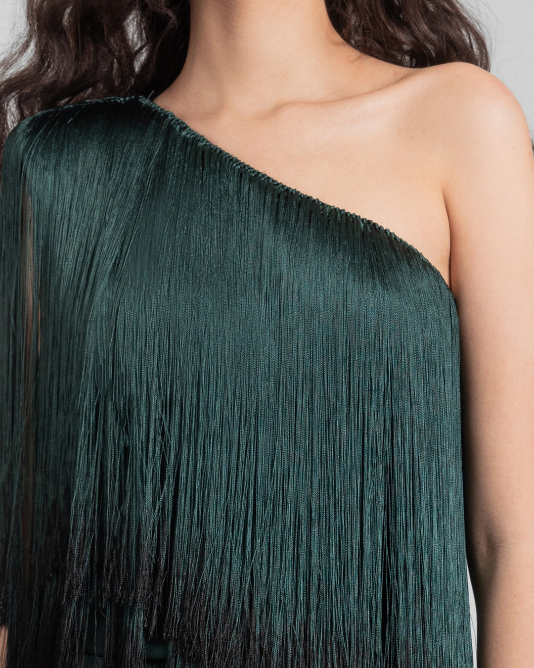 One-Shoulder Tassel Top